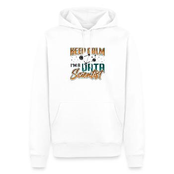 Ruhe Bewahren, Ich Bin Ein Datenwissenschaftler - Männer Premium Bio Hoodie - Weiß - Vorne - Nico (187cm)