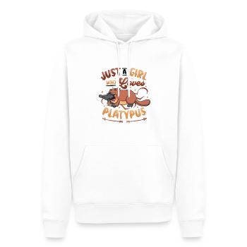 Girls Platypus Lover - Nur Ein Mädchen, Das Liebt - Männer Premium Bio Hoodie - Weiß - Vorne - Nico (187cm)