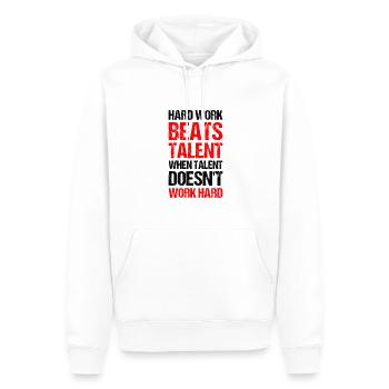 Le travail acharné bat le talent quand le talent ne fonctionne pas ha - Sweat à capuche Premium bio Homme - blanc - Devant - Nico (187cm)