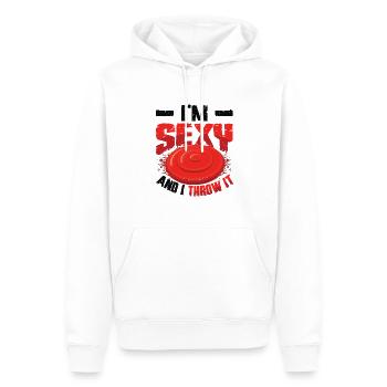 Je suis sexy et je le jette - Sweat à capuche Premium bio Homme - blanc - Devant - Nico (187cm)