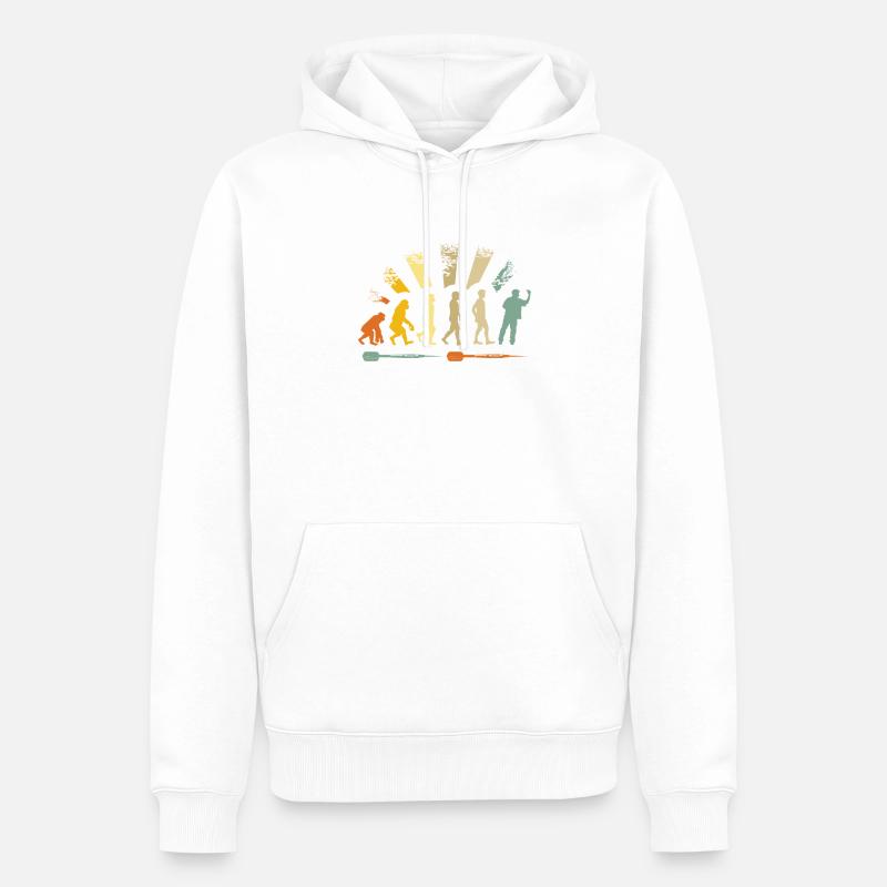 Darts Player Evolution Dartboard - Sweat à capuche Premium bio Homme - blanc