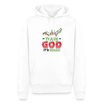Thank goodness it's Monday, stock trader - Men’s Premium Organic Hoodie - white - Front - Nico (187cm)