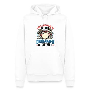 Ich Hasse Es, Sexy Zu Sein - Männer Premium Bio Hoodie - Weiß - Vorne - Nico (187cm)