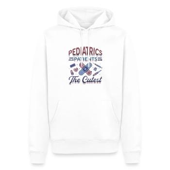 Pädiatrie, Unsere Patienten Sind Die Süßesten - Männer Premium Bio Hoodie - Weiß - Vorne - Nico (187cm)