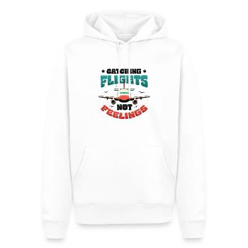 Voler au lieu de ressentir, flyer accro aux voyages - Sweat à capuche Premium bio Homme - blanc - Devant - Nico (187cm)
