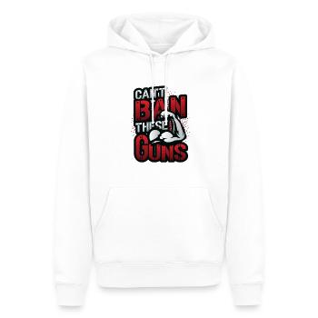 Can't Ban These Guns, Bizeps, Muscle, Bodybuilding - Männer Premium Bio Hoodie - Weiß - Vorne - Nico (187cm)