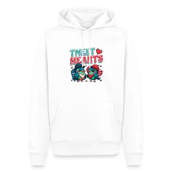Tweethearts Vogel Paar Valentinstag Matching - Männer Premium Bio Hoodie - Weiß - Vorne - Nico (187cm)