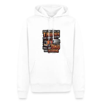 Trucker, Husband, Truck Driver, Dad - Männer Premium Bio Hoodie - Weiß - Vorne - Nico (187cm)