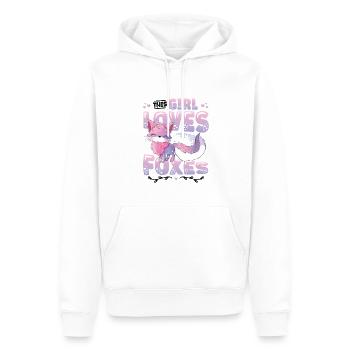 Cette fille aime les renards, gentille renard - Sweat à capuche Premium bio Homme - blanc - Devant - Nico (187cm)