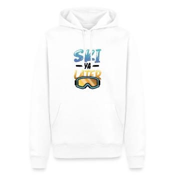 Ski Ya Later, fun skiing - Men’s Premium Organic Hoodie - white - Front - Nico (187cm)