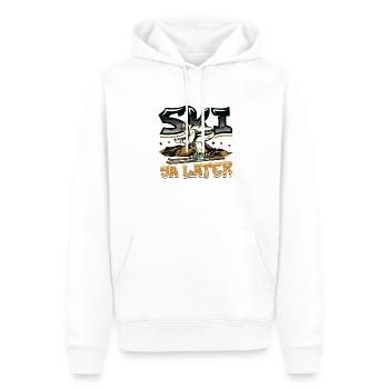 Ski Ya Later, fun skiing - Men’s Premium Organic Hoodie - white - Front - Nico (187cm)