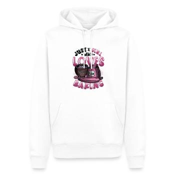 Only a girl who loves baking - Men’s Premium Organic Hoodie - white - Front - Nico (187cm)