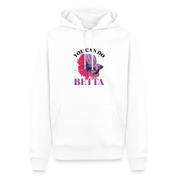 Détention de poisson betta - Sweat à capuche Premium bio Homme - blanc - Devant - Nico (187cm)