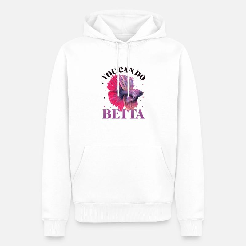 Détention de poisson betta - Sweat à capuche Premium bio Homme - blanc