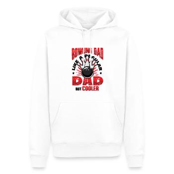 Bowling Dad, Wie Ein Normaler Dad, Aber Cooler - Männer Premium Bio Hoodie - Weiß - Vorne - Nico (187cm)