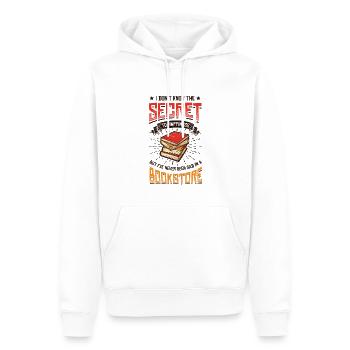 Libraire, bibliothécaire, amoureux des livres - Sweat à capuche Premium bio Homme - blanc - Devant - Nico (187cm)