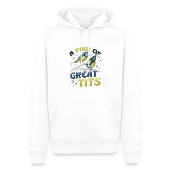 Ein Paar Kohlmeisen, Lustiger Vogelbeobachter - Männer Premium Bio Hoodie - Weiß - Vorne - Nico (187cm)
