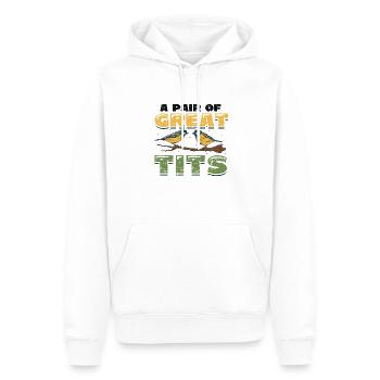 Ein Paar Kohlmeisen, Lustiger Vogelbeobachter - Männer Premium Bio Hoodie - Weiß - Vorne - Nico (187cm)