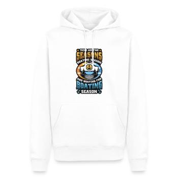 Warten Auf Die Bootssaison, Bootsführer - Männer Premium Bio Hoodie - Weiß - Vorne - Nico (187cm)