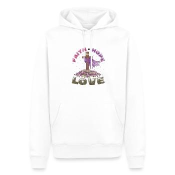 Faith, Hope, Love Church, Religion - Men’s Premium Organic Hoodie - white - Front - Nico (187cm)