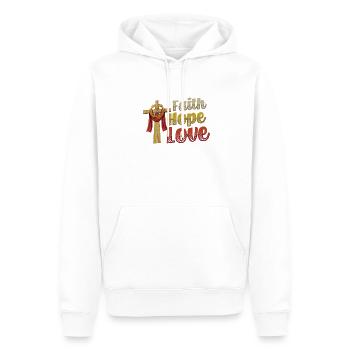 Faith, Hope, Love, Church, Religion - Men’s Premium Organic Hoodie - white - Front - Nico (187cm)