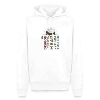 Mein Drache Neigt Seinen Kopf, Genau Wie Du - Männer Premium Bio Hoodie - Weiß - Vorne - Nico (187cm)