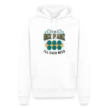 Le seul pack de six dont j’aurai besoin - Sweat à capuche Premium bio Homme - blanc - Devant - Nico (187cm)