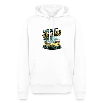J’ai trouvé ma vocation, la retraite - Sweat à capuche Premium bio Homme - blanc - Devant - Nico (187cm)