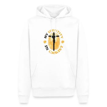 Mon identité en Christ, le christianisme - Sweat à capuche Premium bio Homme - blanc - Devant - Nico (187cm)