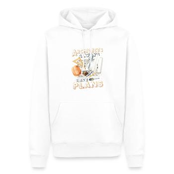 Les architectes ont toujours des plans, de l’architecture - Sweat à capuche Premium bio Homme - blanc - Devant - Nico (187cm)