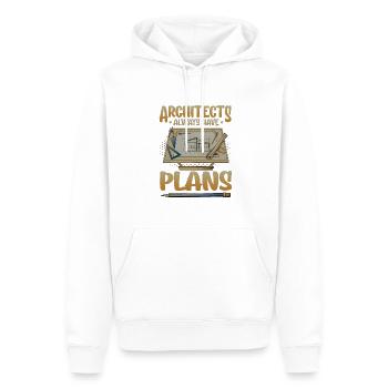 Les architectes ont toujours des plans, de l’architecture - Sweat à capuche Premium bio Homme - blanc - Devant - Nico (187cm)