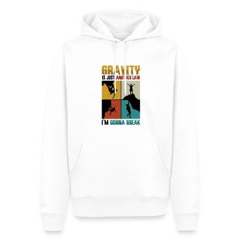Bloc anti-gravité, escalade - Sweat à capuche Premium bio Homme - blanc - Devant - Nico (187cm)