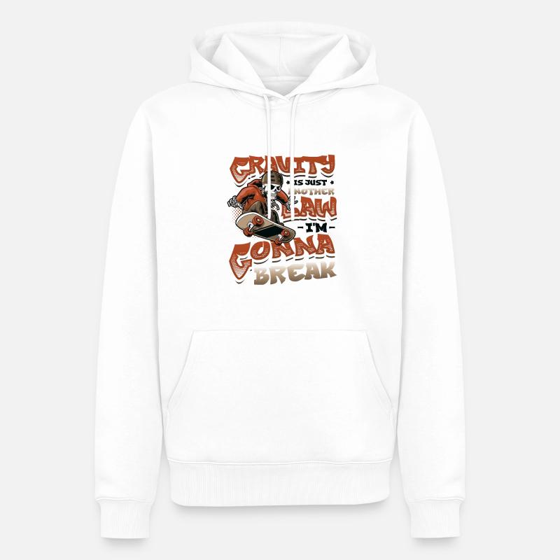 Skateboard Halfpipe, Tricks, Skateboarding - Sweat à capuche Premium bio Homme - blanc