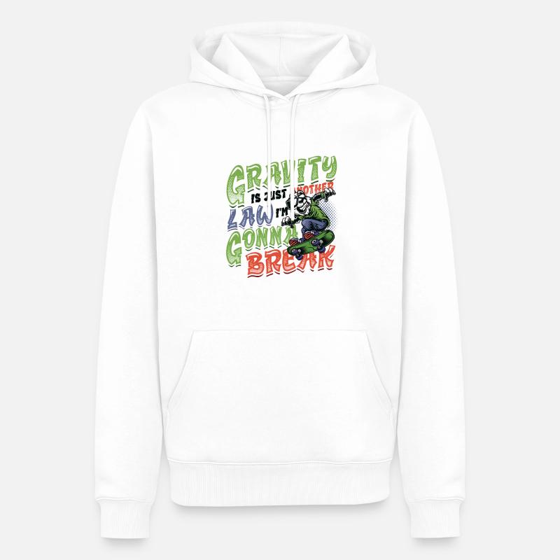 Skateboard Halfpipe, Tricks, Skateboarding - Männer Premium Bio Hoodie - Weiß