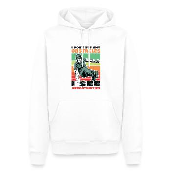 Ich Sehe Keine Hindernisse, Sondern Chancen - Männer Premium Bio Hoodie - Weiß - Vorne - Nico (187cm)