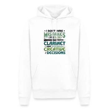 Clarinettiste, fait de la créativité spontanée - Sweat à capuche Premium bio Homme - blanc - Devant - Nico (187cm)