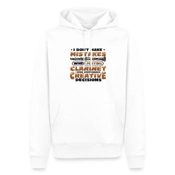 Clarinettiste, fait de la créativité spontanée - Sweat à capuche Premium bio Homme - blanc - Devant - Nico (187cm)