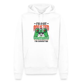 Ich bin nicht spielsüchtig, sondern ein Spieler - Männer Premium Bio Hoodie - Weiß - Vorne - Nico (187cm)