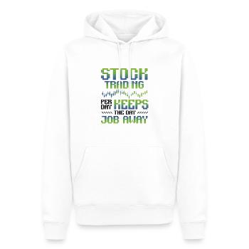 Aktienhandel, Pro Tag Hält Den Tagesjob Fern - Männer Premium Bio Hoodie - Weiß - Vorne - Nico (187cm)