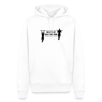 Klimmzüge motivierender Spruch Fitness Training - Männer Premium Bio Hoodie - Weiß - Vorne - Nico (187cm)