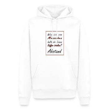 was ich von Menschen halte die keinen Kaffee trink - Männer Premium Bio Hoodie - Weiß - Vorne - Nico (187cm)