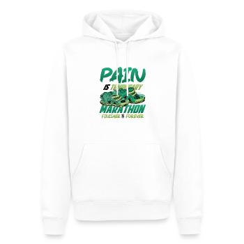Marathon-Finisher, Ist Für Immer Marathon-Läufer - Männer Premium Bio Hoodie - Weiß - Vorne - Nico (187cm)