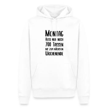 Montag also nur noch 700 Tassen bis zum Wochenende - Männer Premium Bio Hoodie - Weiß - Vorne - Nico (187cm)