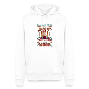 La transformation de votre corps façonne votre - Sweat à capuche Premium bio Homme - blanc - Devant - Nico (187cm)