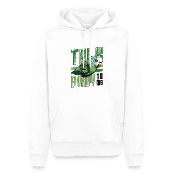 Talk Birdy To Me - Wellensittich - Männer Premium Bio Hoodie - Weiß - Vorne - Nico (187cm)