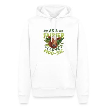 Als Landwirt Liebe Ich Moo-sic, Funny Farmer - Männer Premium Bio Hoodie - Weiß - Vorne - Nico (187cm)