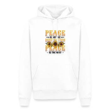Peace is not the goal, peace is the way - Men’s Premium Organic Hoodie - white - Front - Nico (187cm)