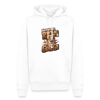 Rien ne fonctionne comme un corgi - Sweat à capuche Premium bio Homme - blanc - Devant - Nico (187cm)