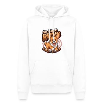 Rien ne fonctionne comme un corgi - Sweat à capuche Premium bio Homme - blanc - Devant - Nico (187cm)
