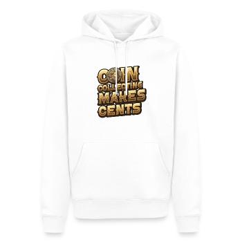Pièce de collection de pièces de monnaie Power Cents Numismatique - Sweat à capuche Premium bio Homme - blanc - Devant - Nico (187cm)